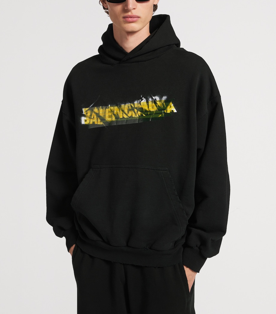 Balenciaga Mens Cotton Messy Spray Hoodie Image 5