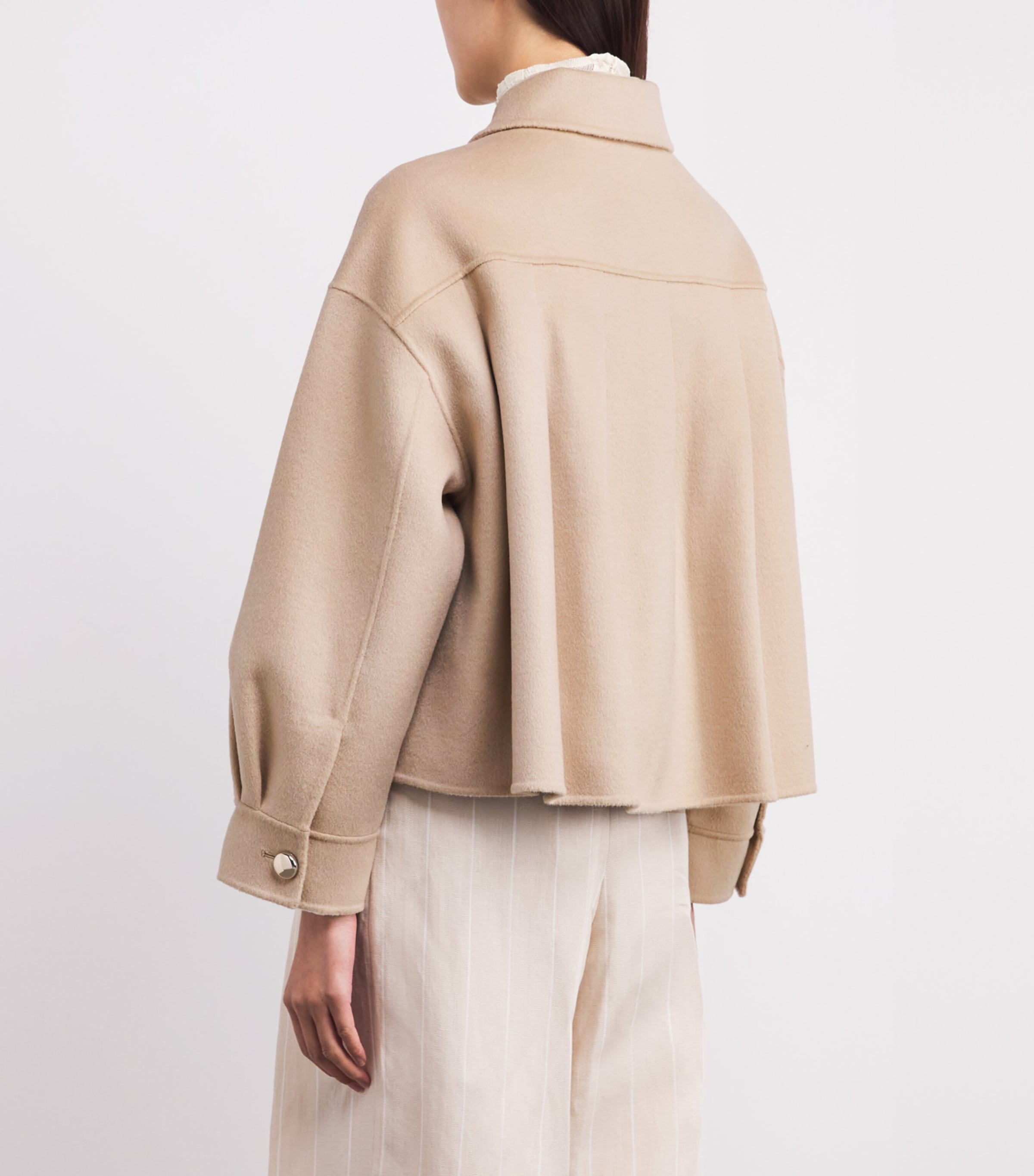 Wool-Blend Cropped Jacket BEIGE Image 4