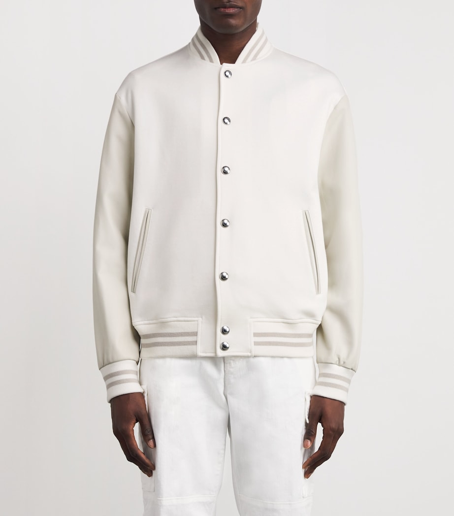Cotton-Blend Jersey Bomber Jacket BIANCO E BIANCO Image 3