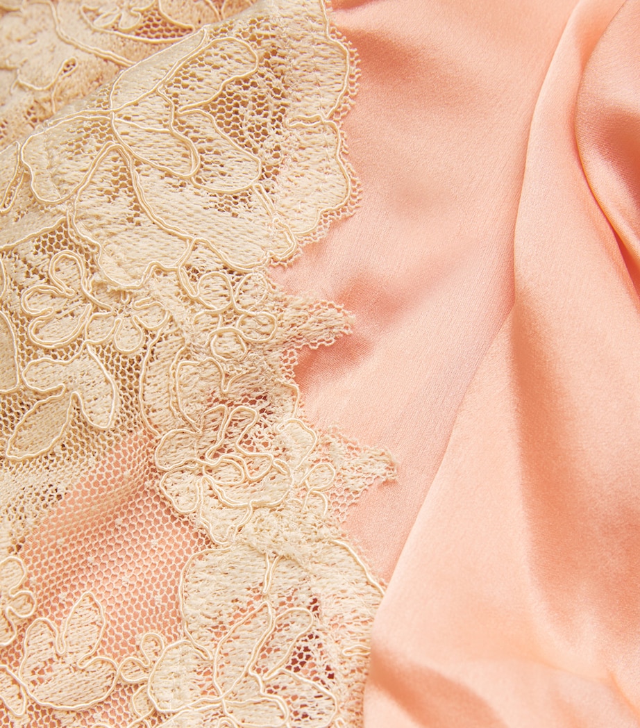 Silk-Lace Hypnotic Mini Dress SALMON Image 5