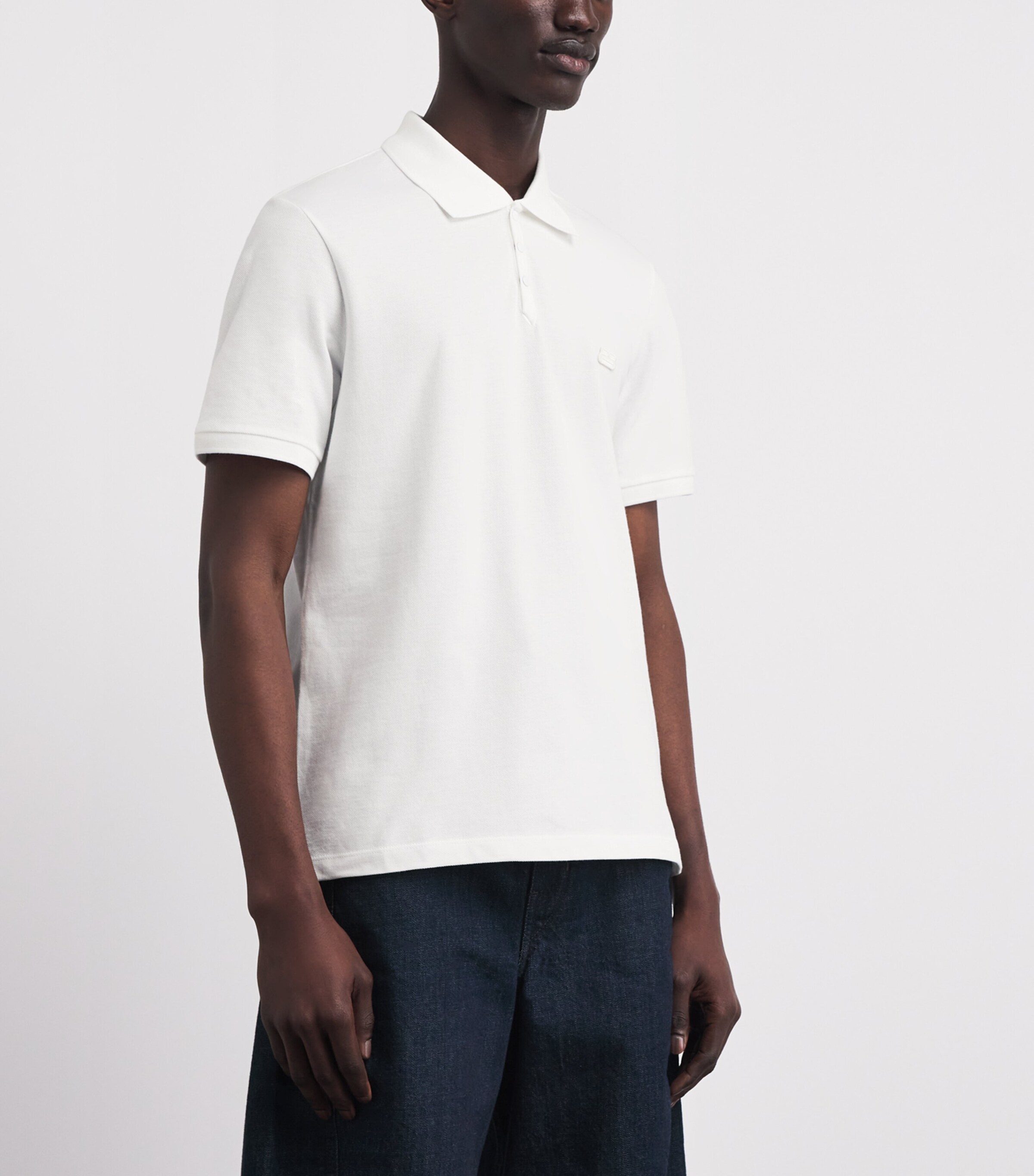Sandro Paris Mens Cotton Logo Polo Shirt White Image 4