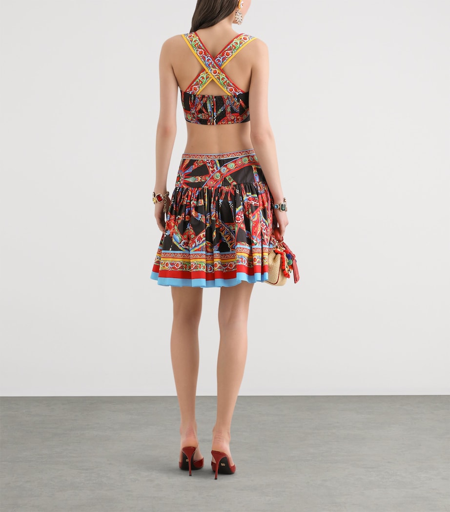 Dolce&Gabbana Womens Carretto Print Crop Top Combined Colou Image 2