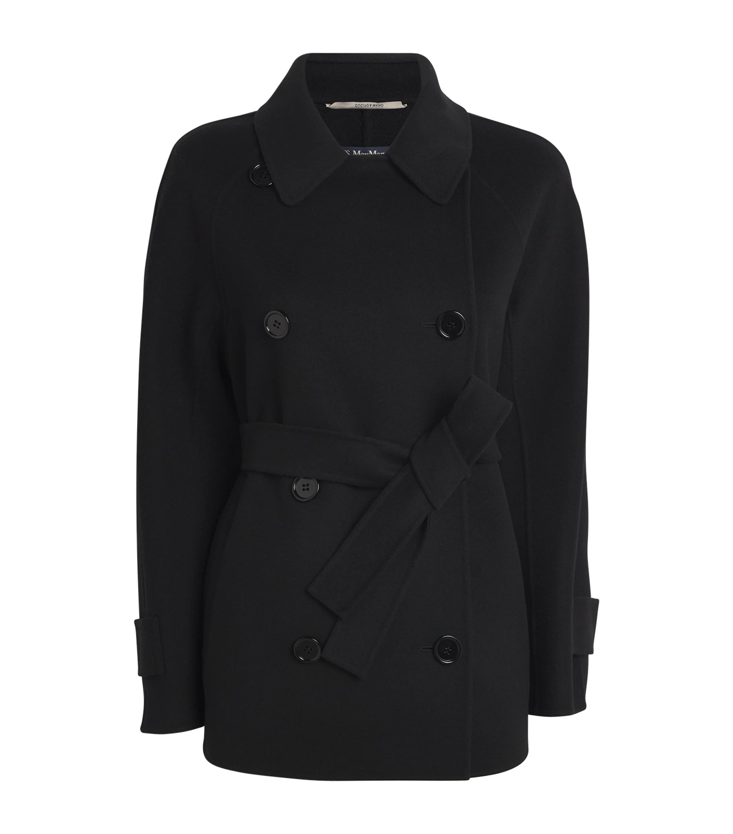 Shop Max Mara Wool Louis Trench Coat In Black