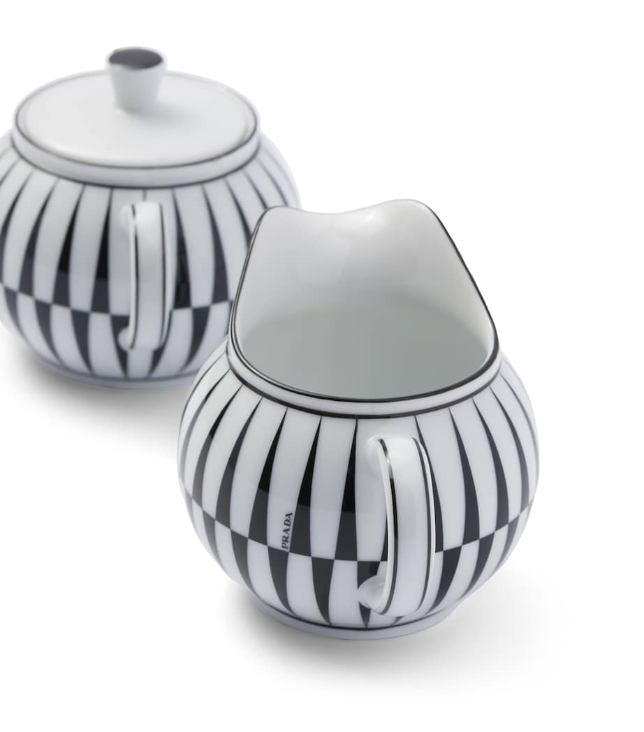 Stripes Creamer Jug and Sugar Pot Set F0E5W Image 4