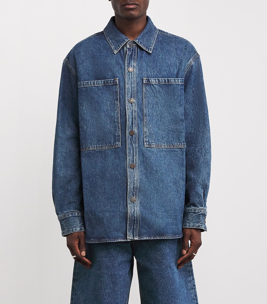 Oversized Atticus Denim Shirt CREASED DK INDIGO Image 3