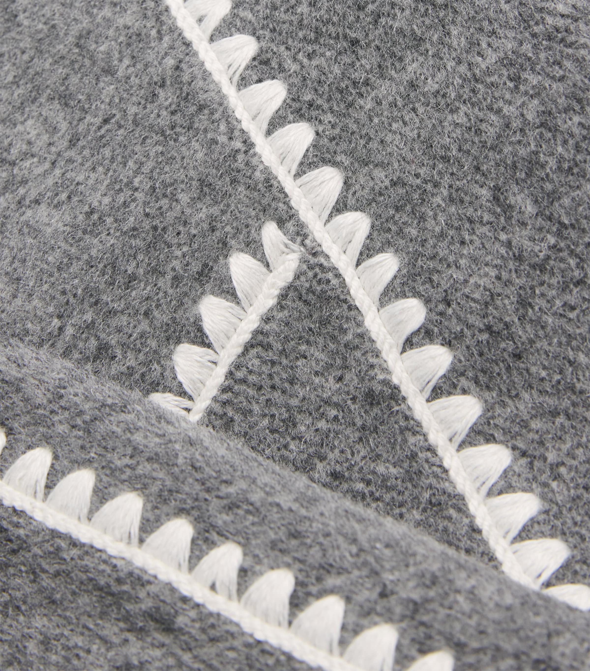 Wool-Blend Scarf Coat GREY/WHITE Image 5