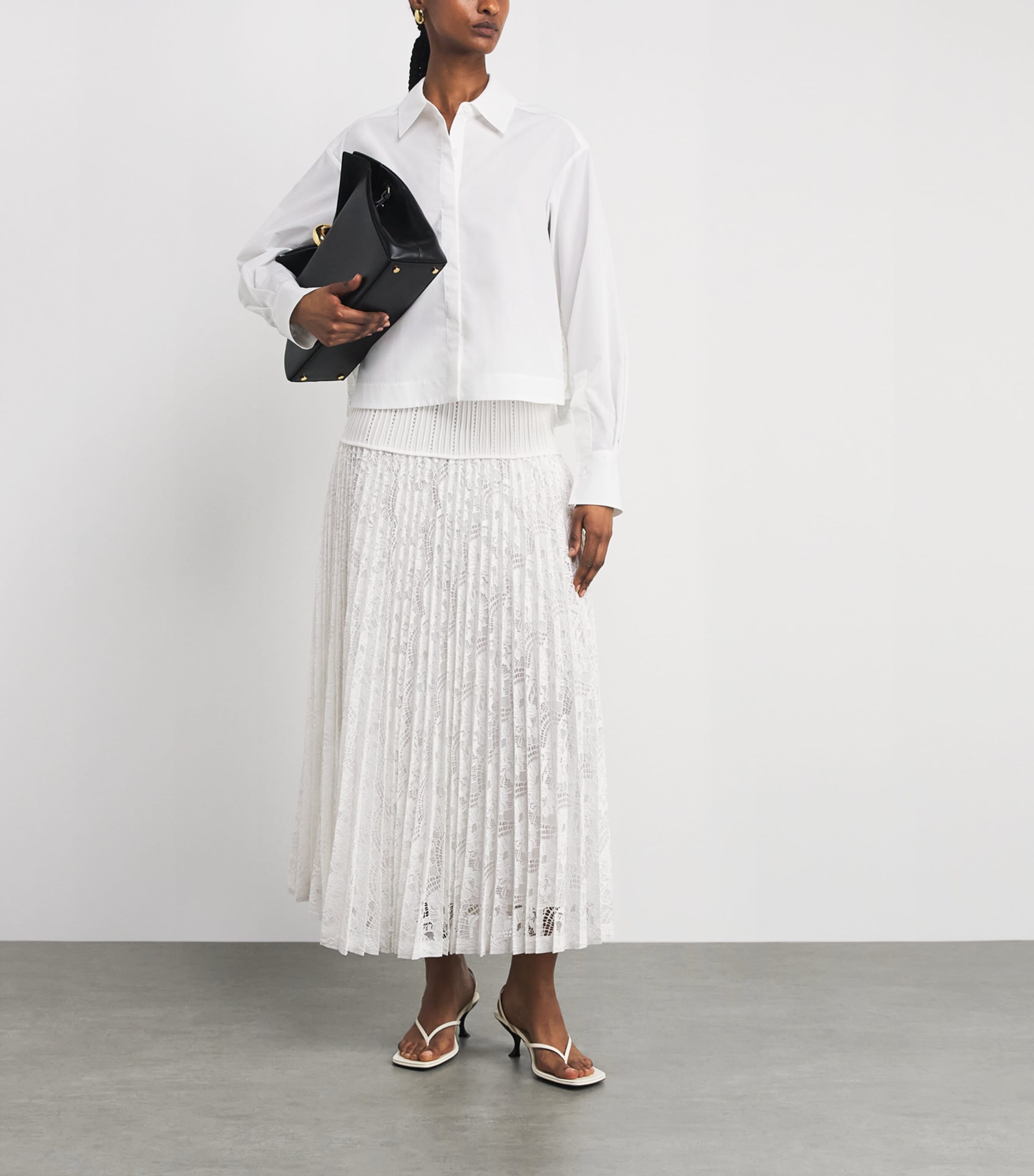 Simkhai Womens Lace Verona Midi Skirt Ivory Image 2