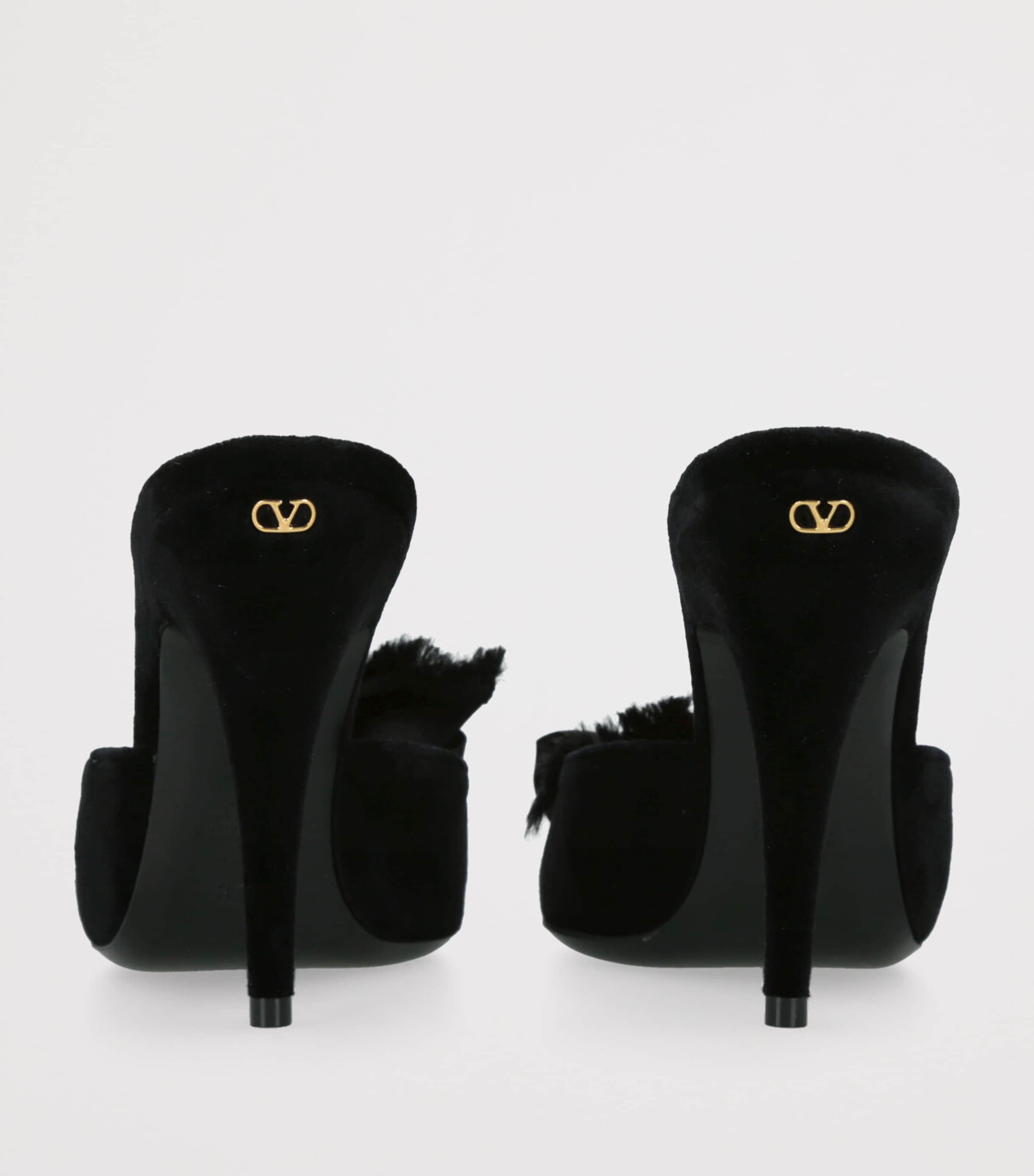 Valentino Garavani Velvet Marie A Heeled Sandals 105 Black Image 2