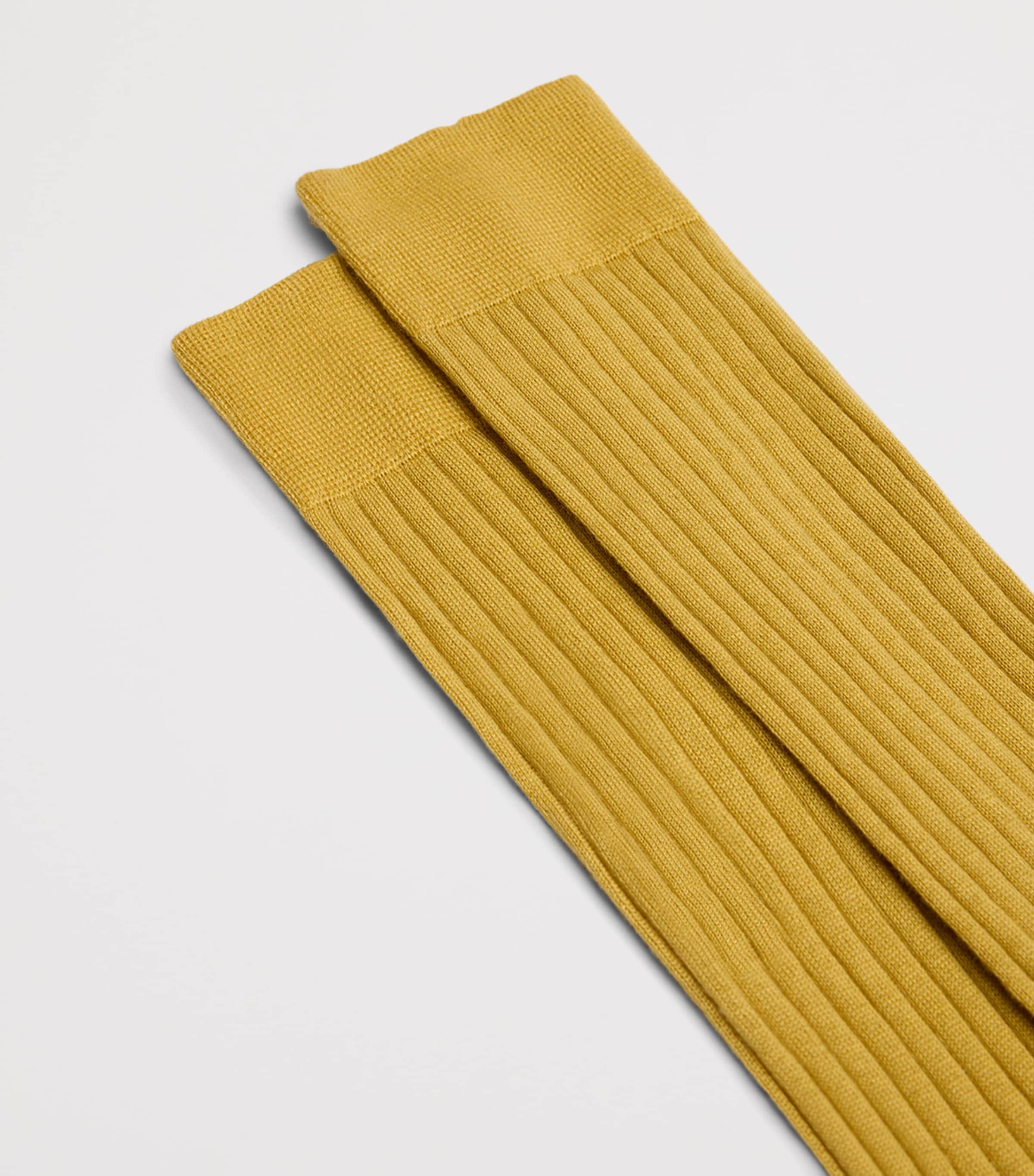 Dunhill Mens Cashmere-Mulberry Silk Ribbed Socks Image 2