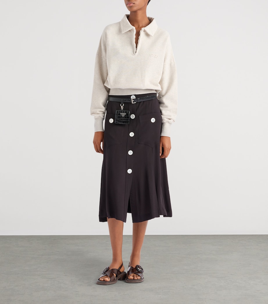 Prada Womens Cotton Half-Zip Sweatshirt Image 2