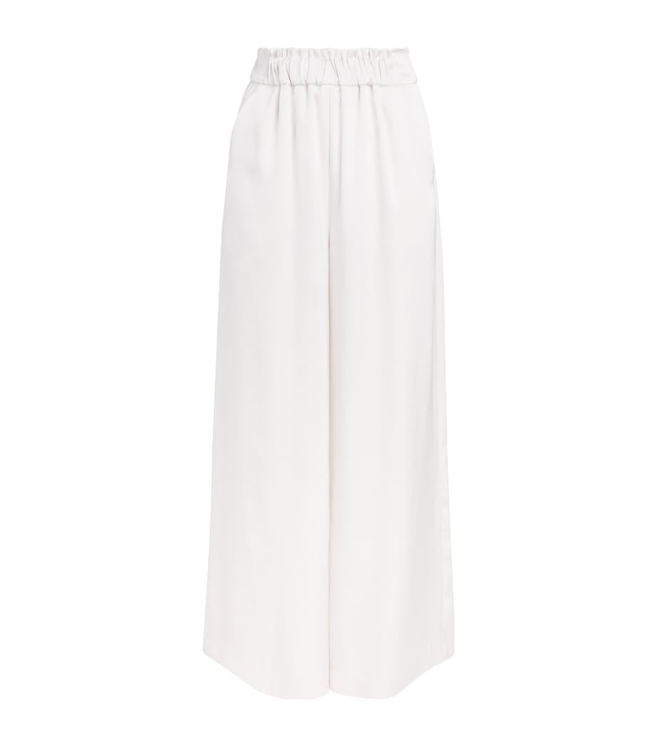 Claudie Pierlot Womens Satin Tailored Trousers Ivory Image 1