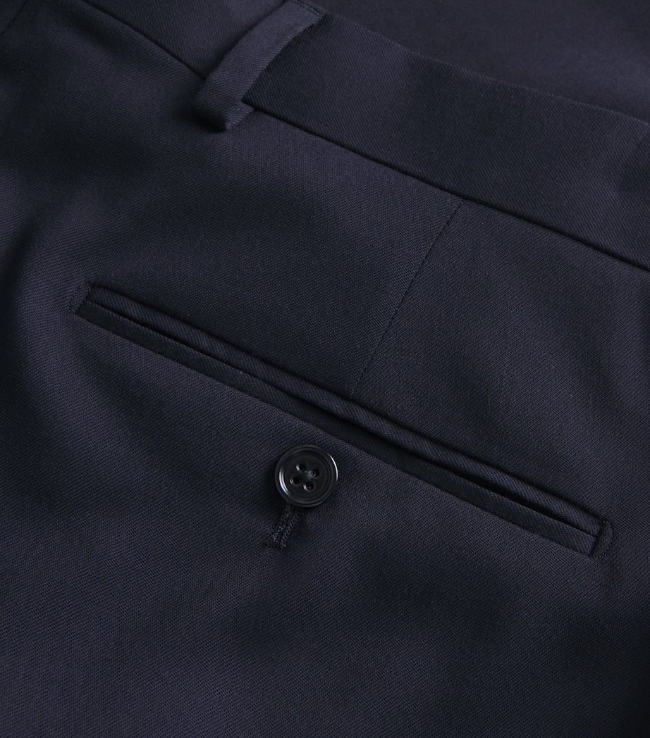 Ralph Lauren Purple Label Mens Wool Gabardine Trousers Navy Image 9