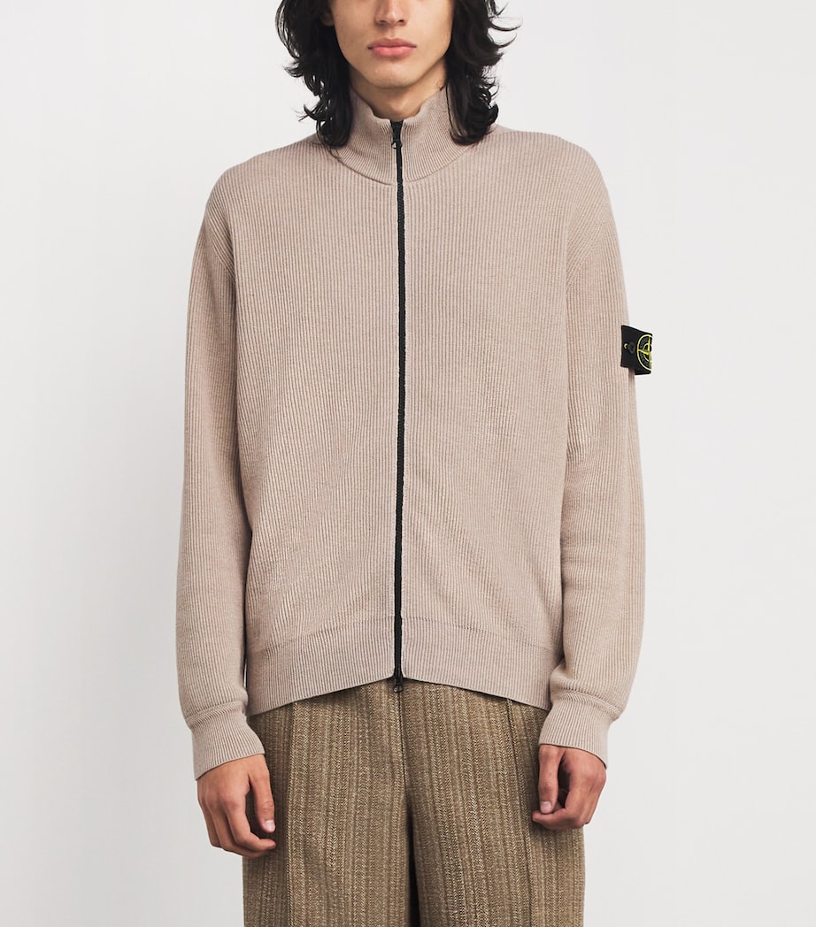 Organic Cotton Zip-Up Sweater V0M9A Image 3