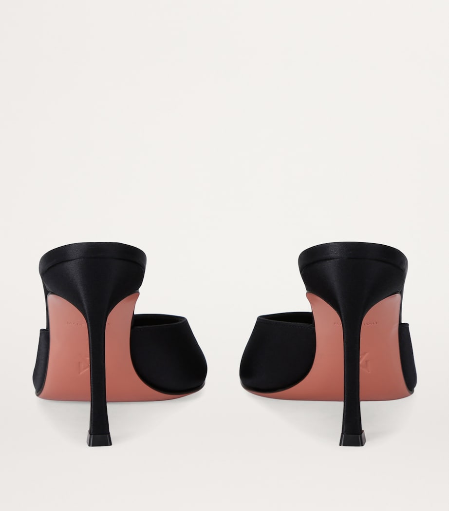 Amina Muaddi Satin Alexa Mules 90 Black Image 3