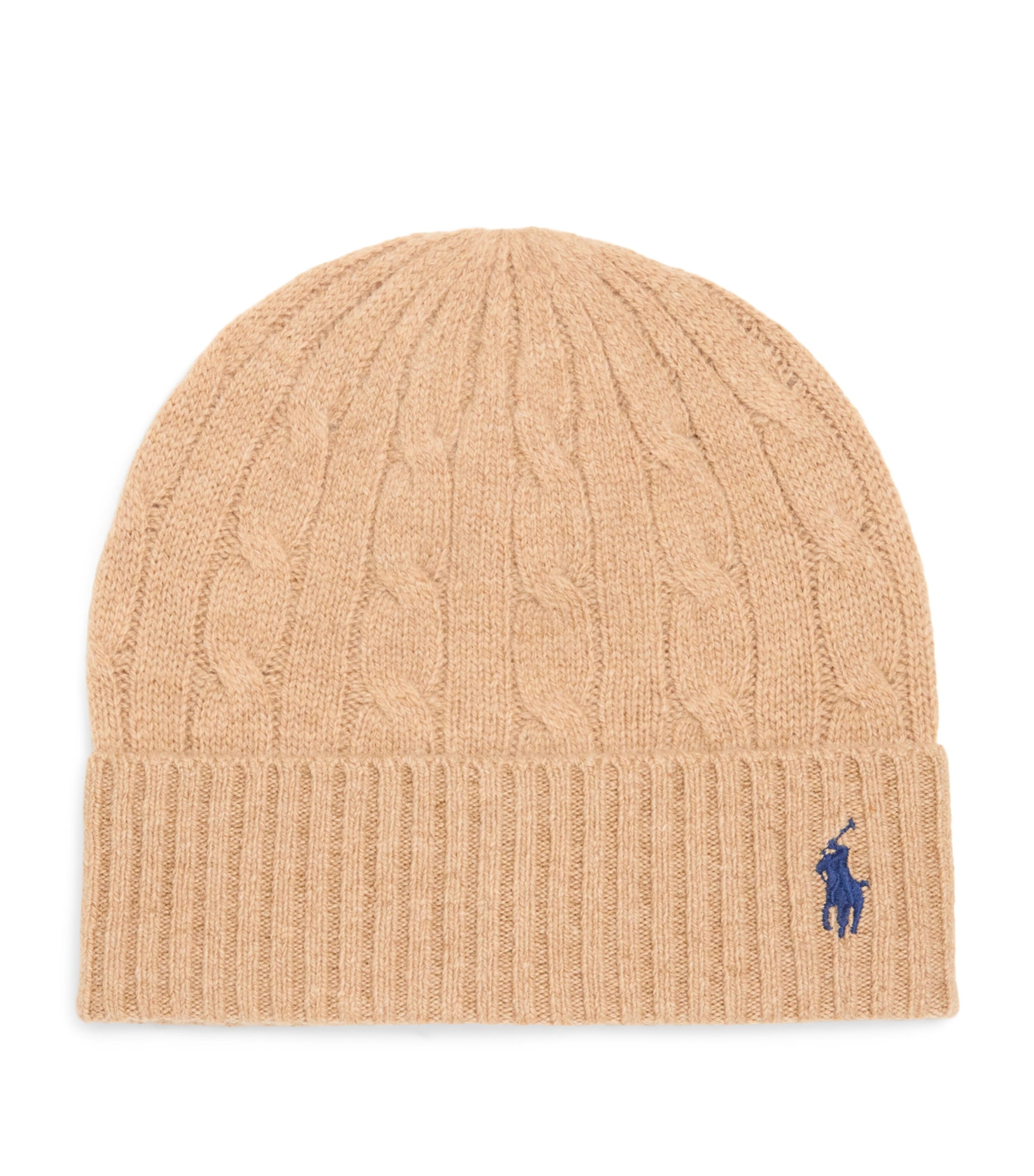 Polo Ralph Lauren Wool-cashmere Polo Pony Beanie In Brown