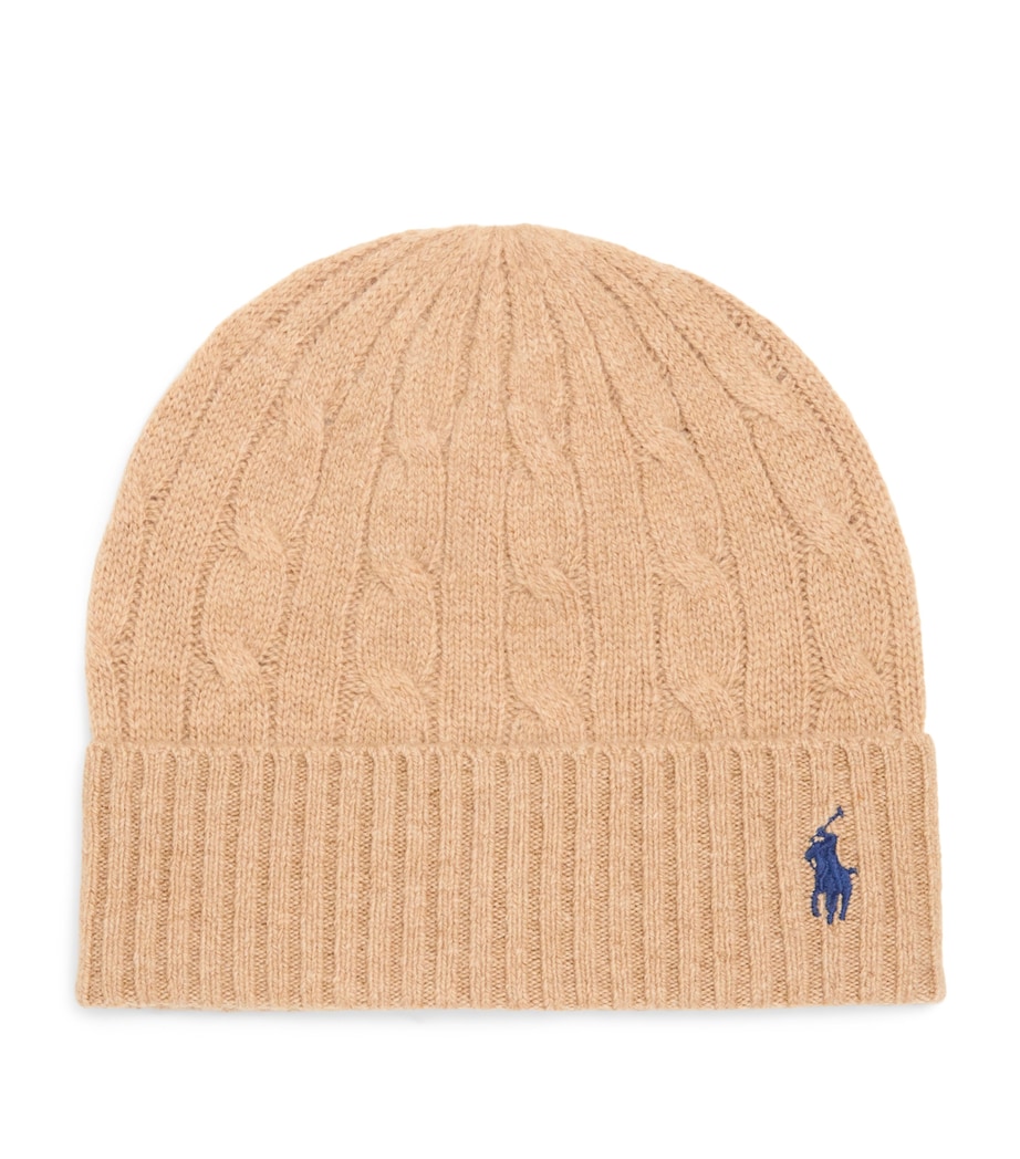 Wool-Cashmere Polo Pony Beanie CAMEL Image 1