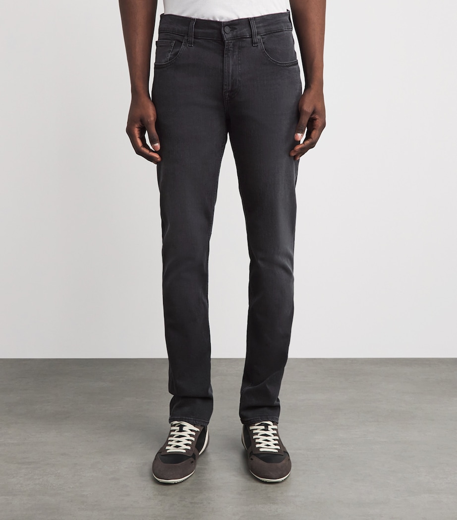 7 For All Mankind Mens Slimmy Lux Performance Plus Jeans Washed Black Image 4