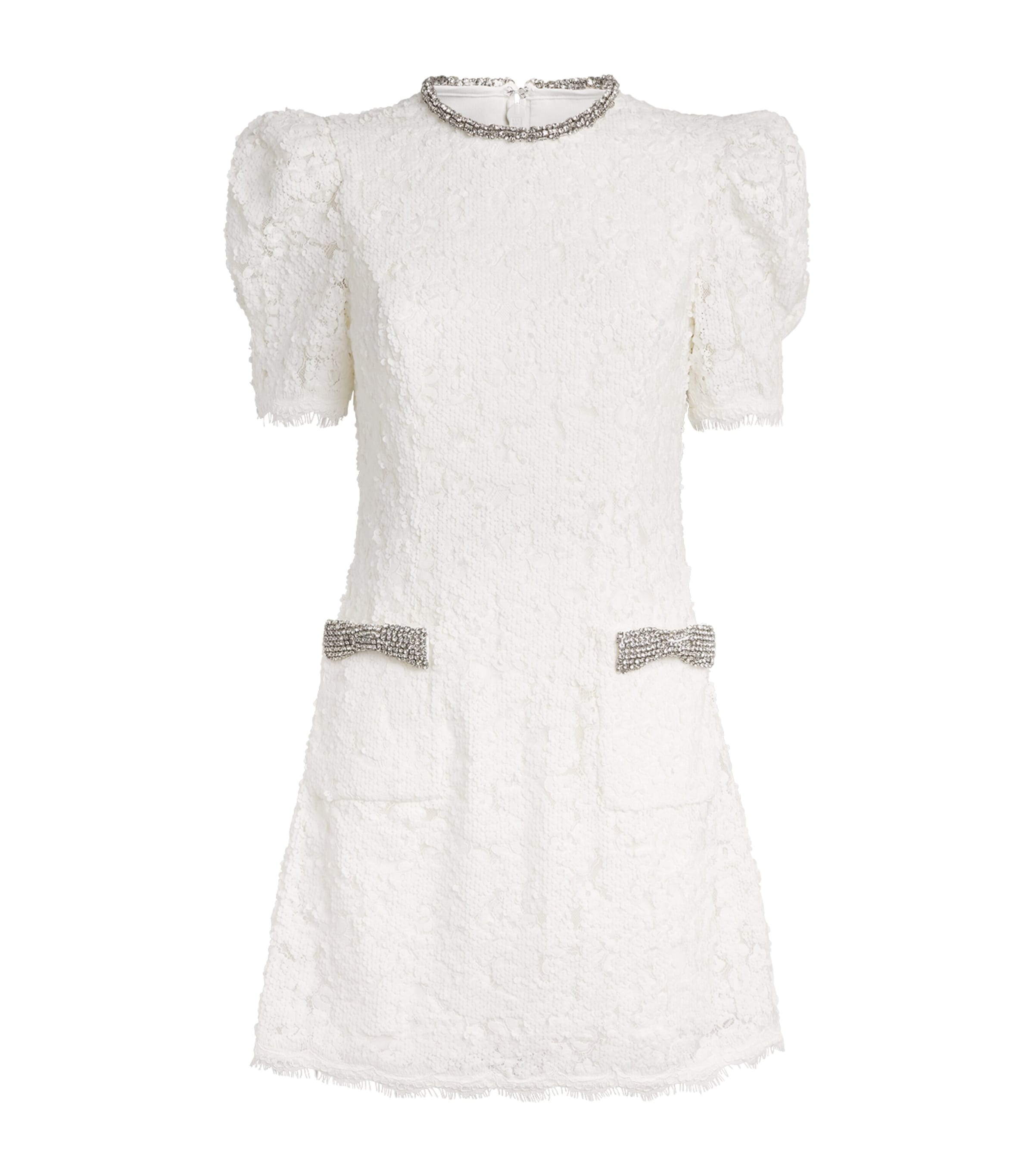Rebecca Vallance Womens Crystal-Trim Dillon Mini Dress Ivory Image 1