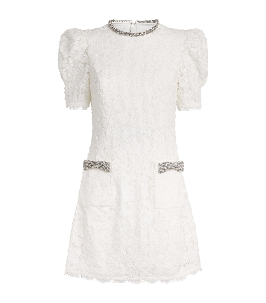 Rebecca Vallance Womens Crystal-Trim Dillon Mini Dress Ivory Image 1