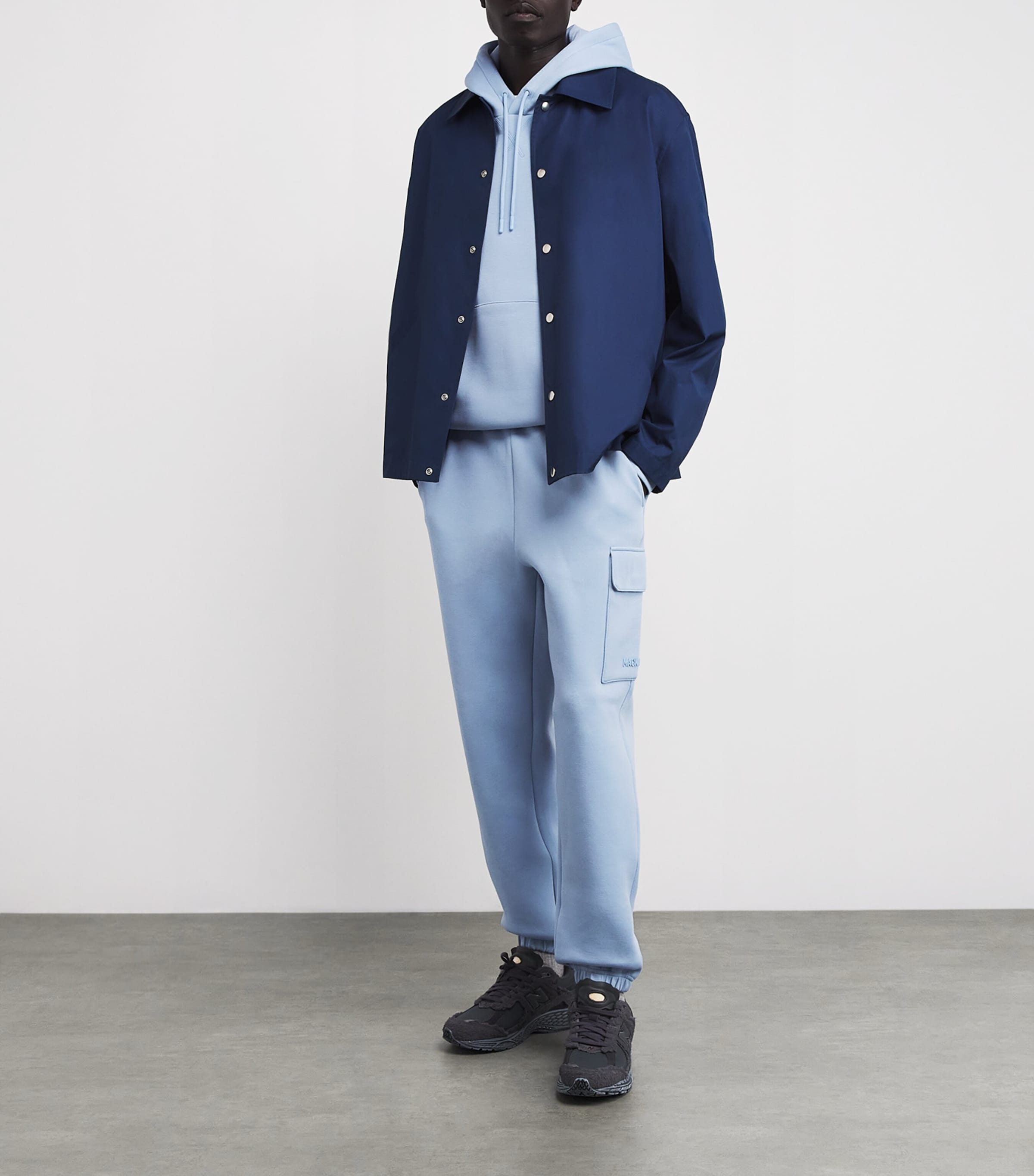 Cotton-Blend Marvin Cargo Sweatpants FOG BLUE A Image 2