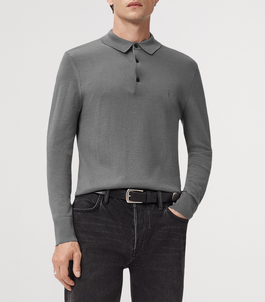 Merino Wool Mode Polo Shirt ASHER GREY Image 4