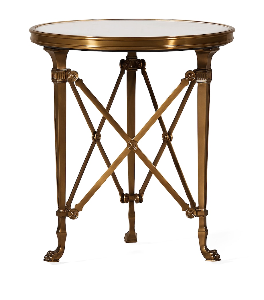 Stone and Brass Cannes Gueridon Table ESTATE BRASS Image 2
