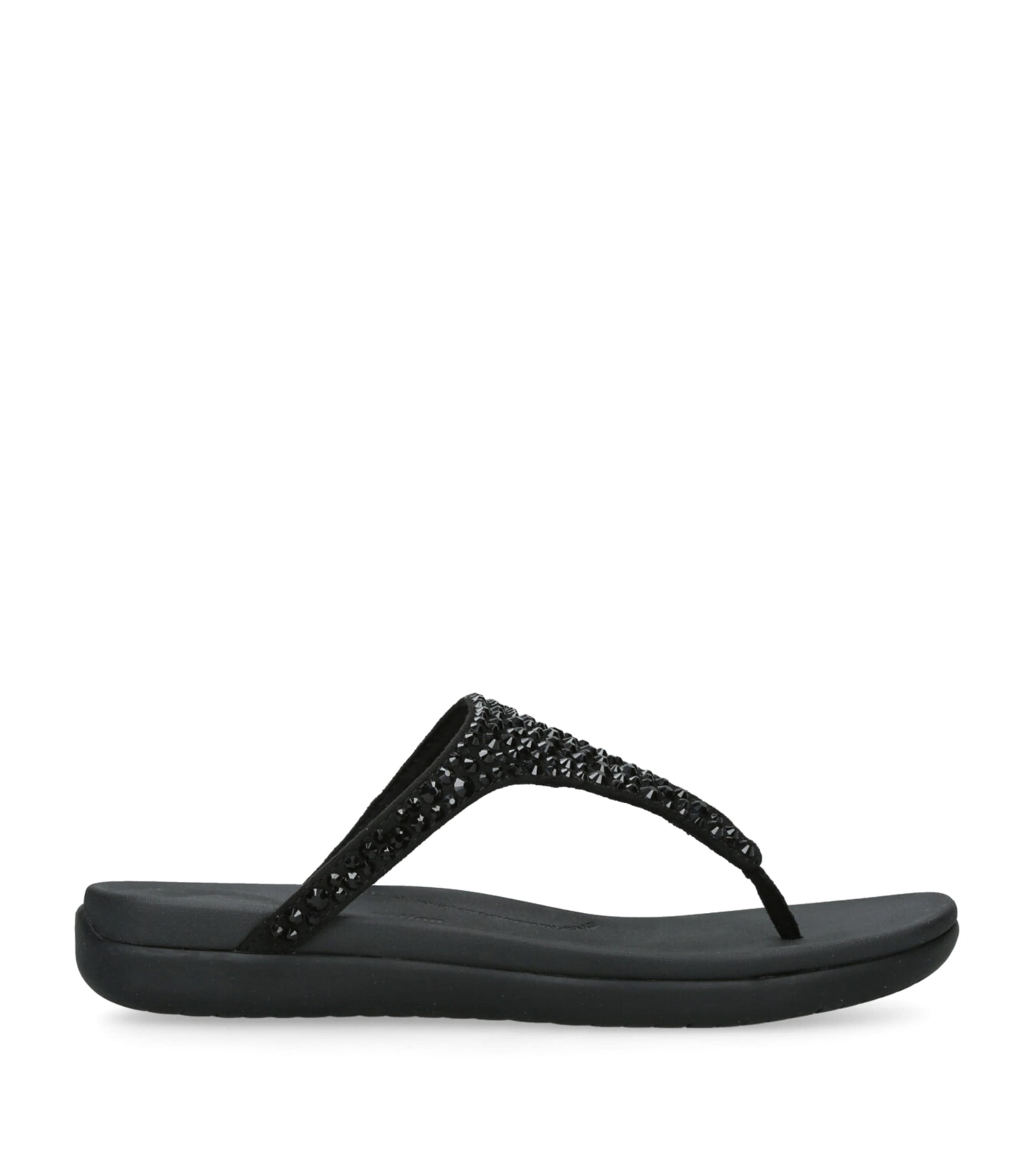FitFlop Solay Crystal Flip Flops Black Image 1