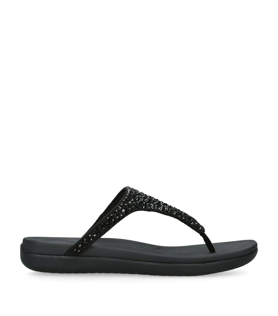 FitFlop Solay Crystal Flip Flops Black Image 1