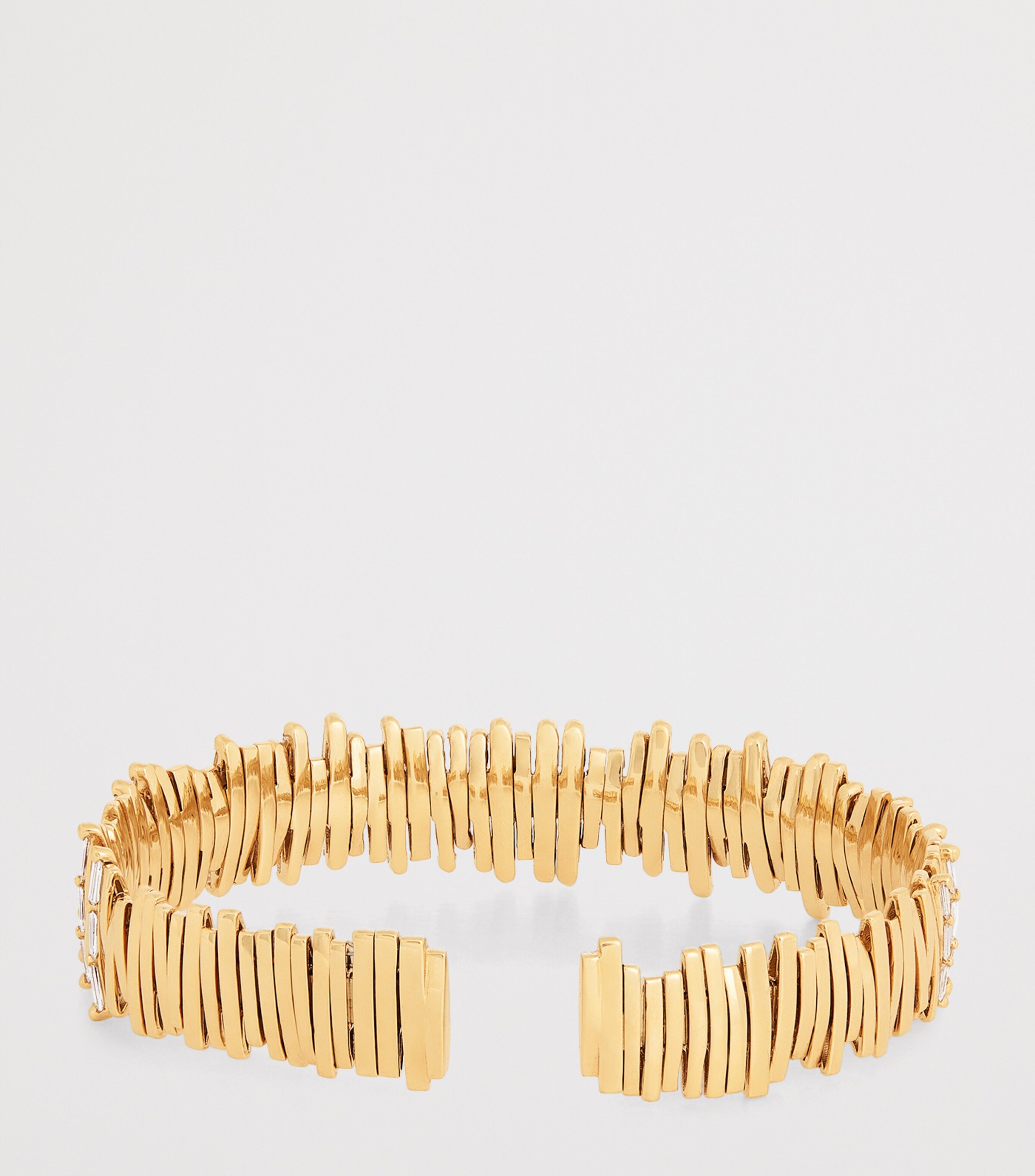Suzanne Kalan Rose Gold and Diamond Classic Half Baguette Milli Bangle Rg/wd Image 3