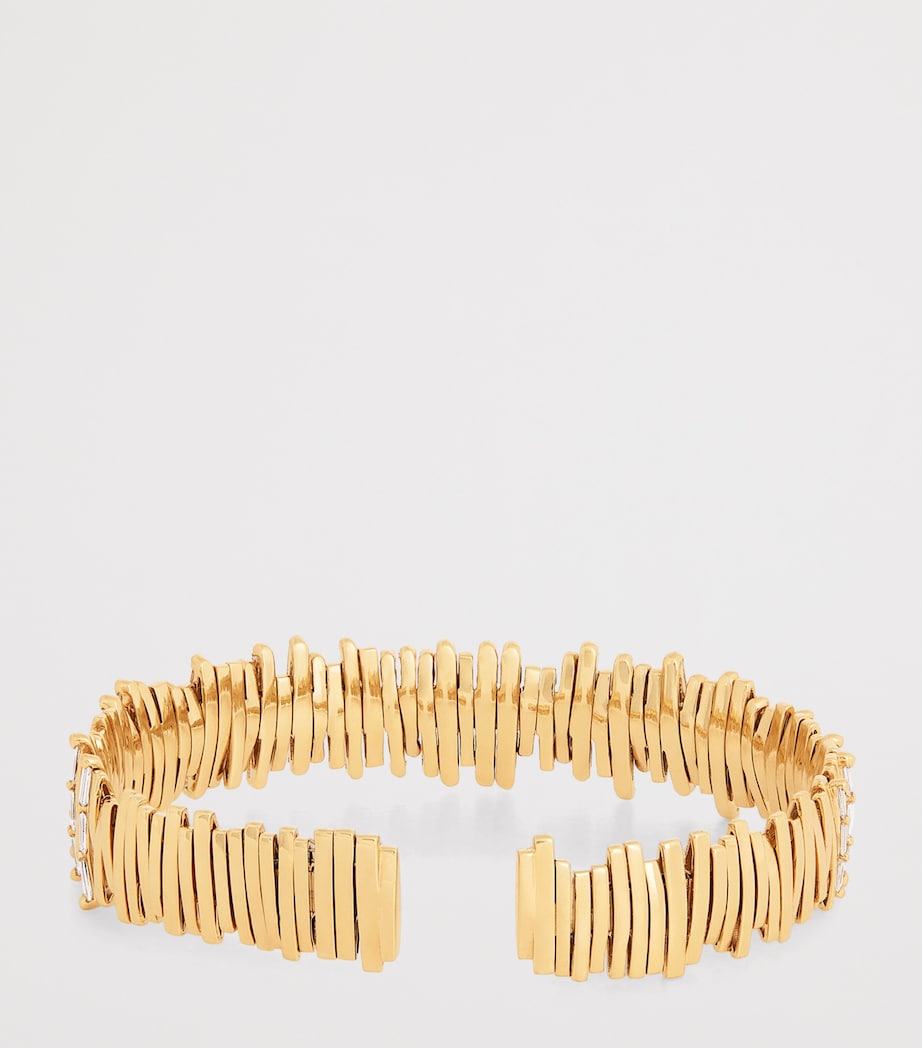 Suzanne Kalan Rose Gold and Diamond Classic Half Baguette Milli Bangle Rg/wd Image 3