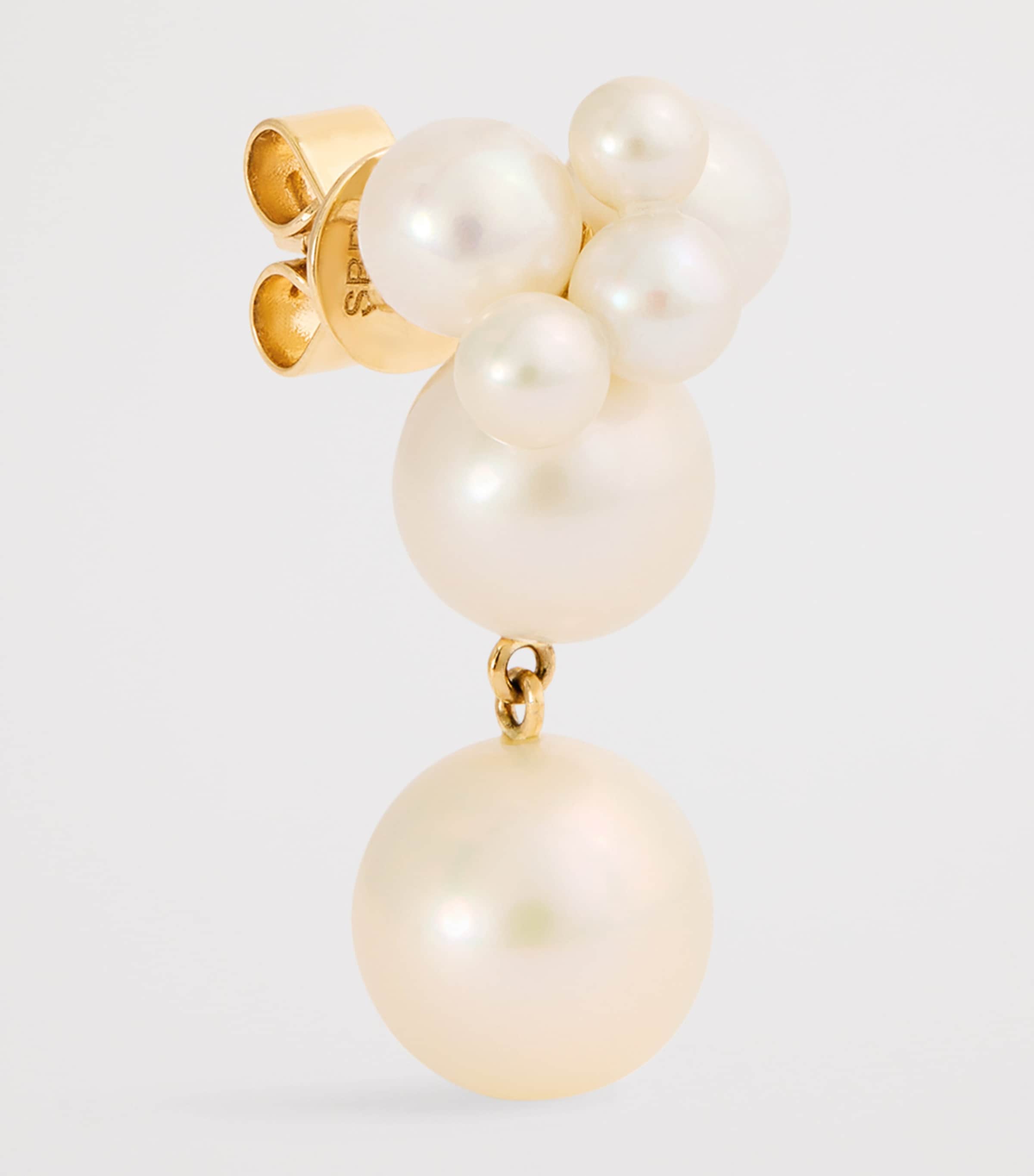 Yellow Gold and Pearl Bisou Perle Single Earring YELLOW GOLD Image 3