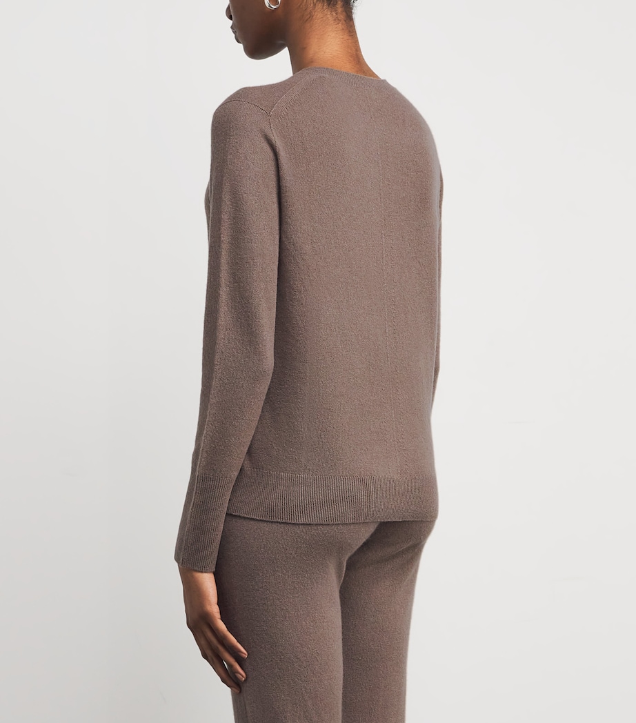 Cashmere V-Neck Sweater MUSHROOM Image 4