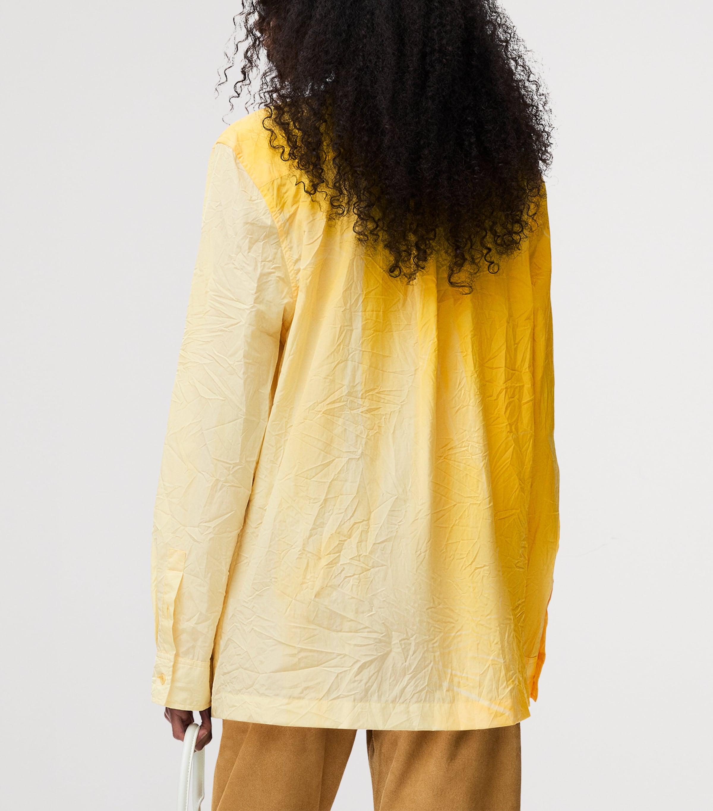 LOEWE Womens Cotton-Blend Dyed Shirt Yellow Image 4