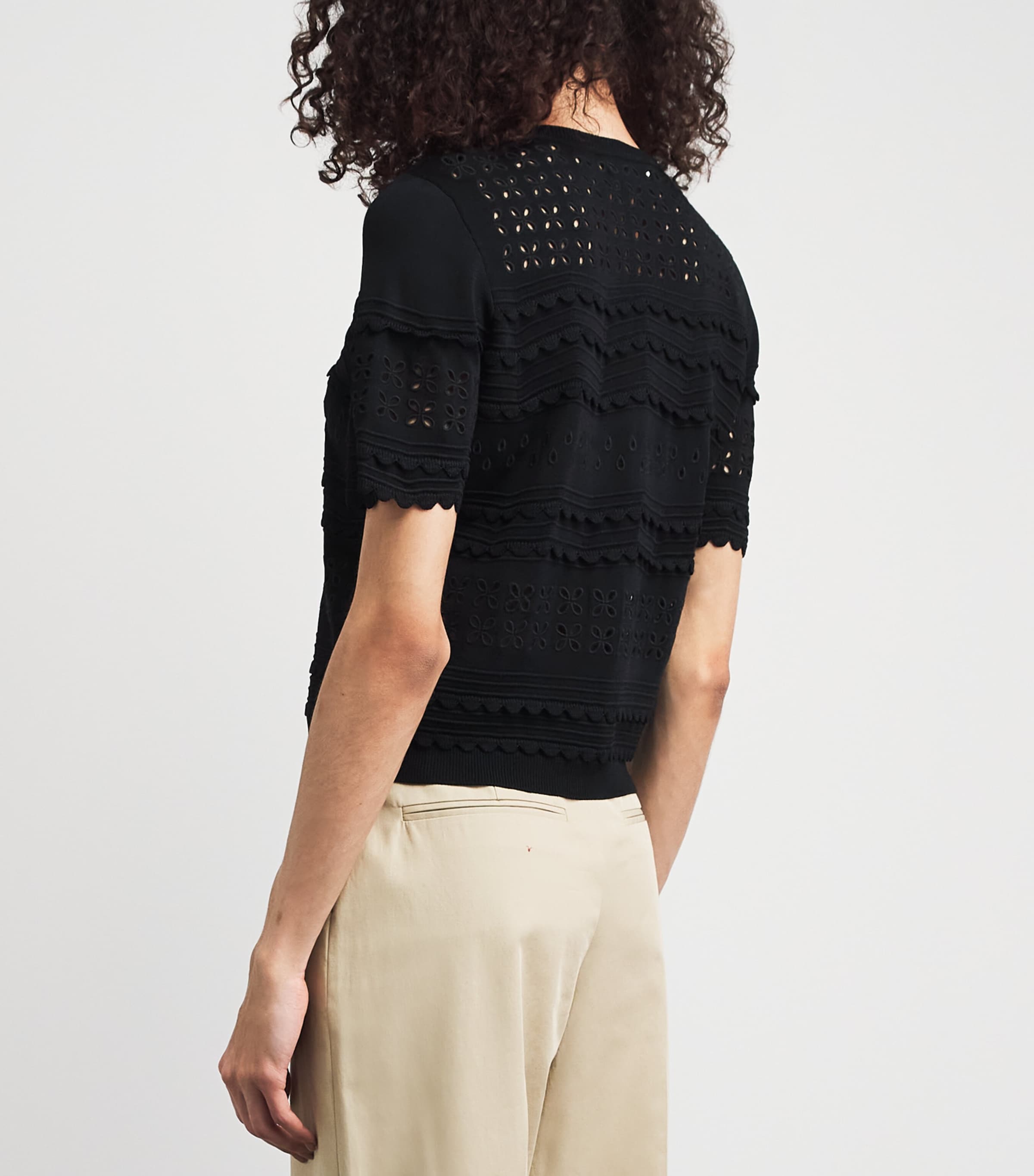 Ulla Johnson Womens Embroidered Abriana Cardigan Noir Image 5