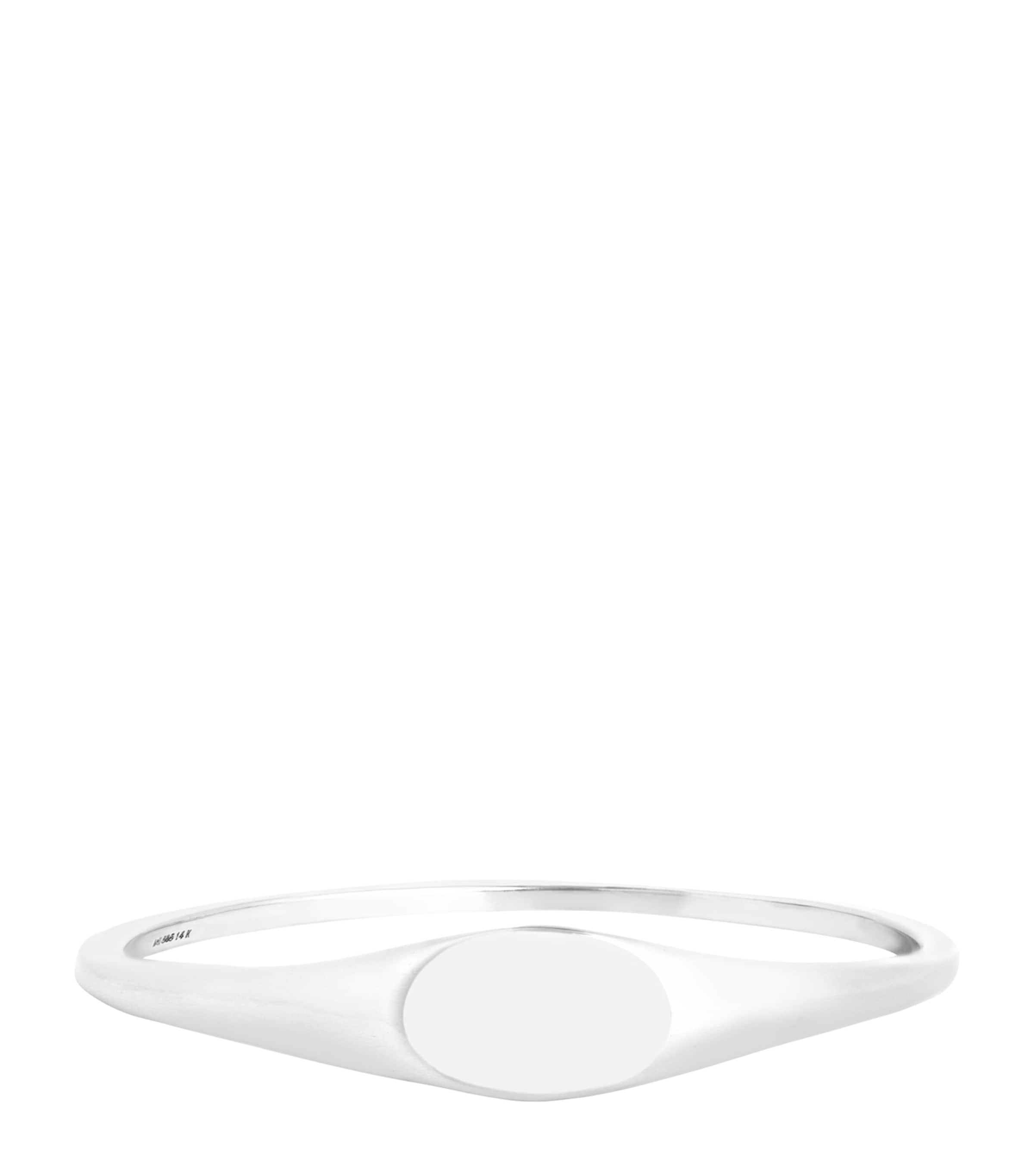 Astrid & Miyu White Gold Signet Ring White Gold Image 1