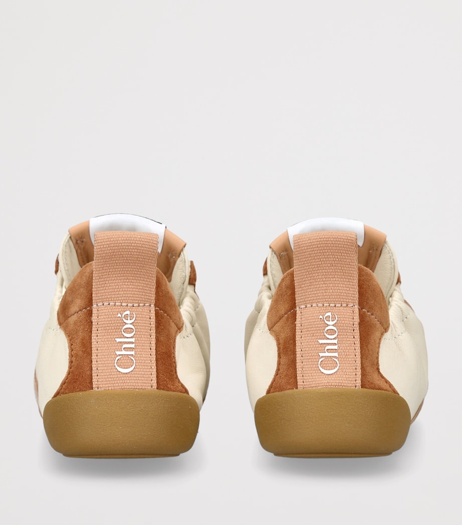 Chloé Leather-Suede Kick Sneakers Brown/oth Image 3