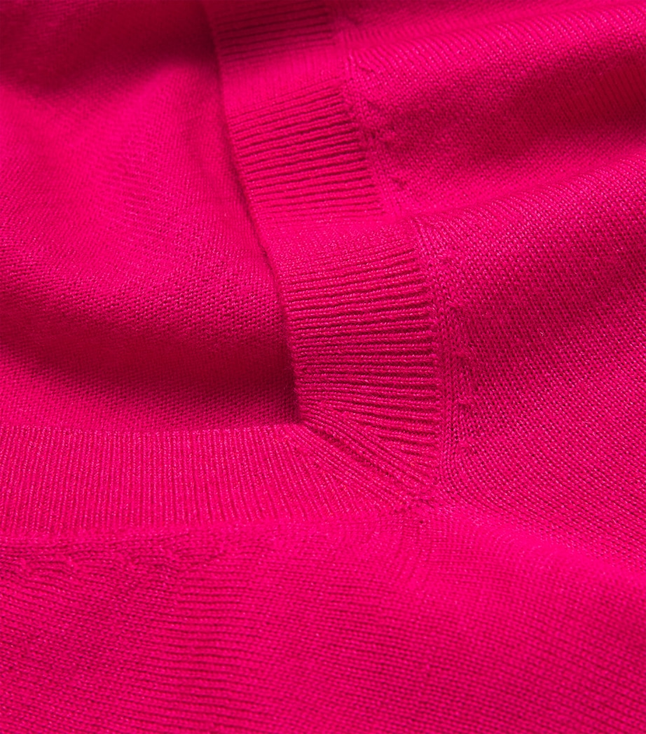 Merino Wool Extra-Fine V-Neck Sweater 8046 MAGENTA Image 5