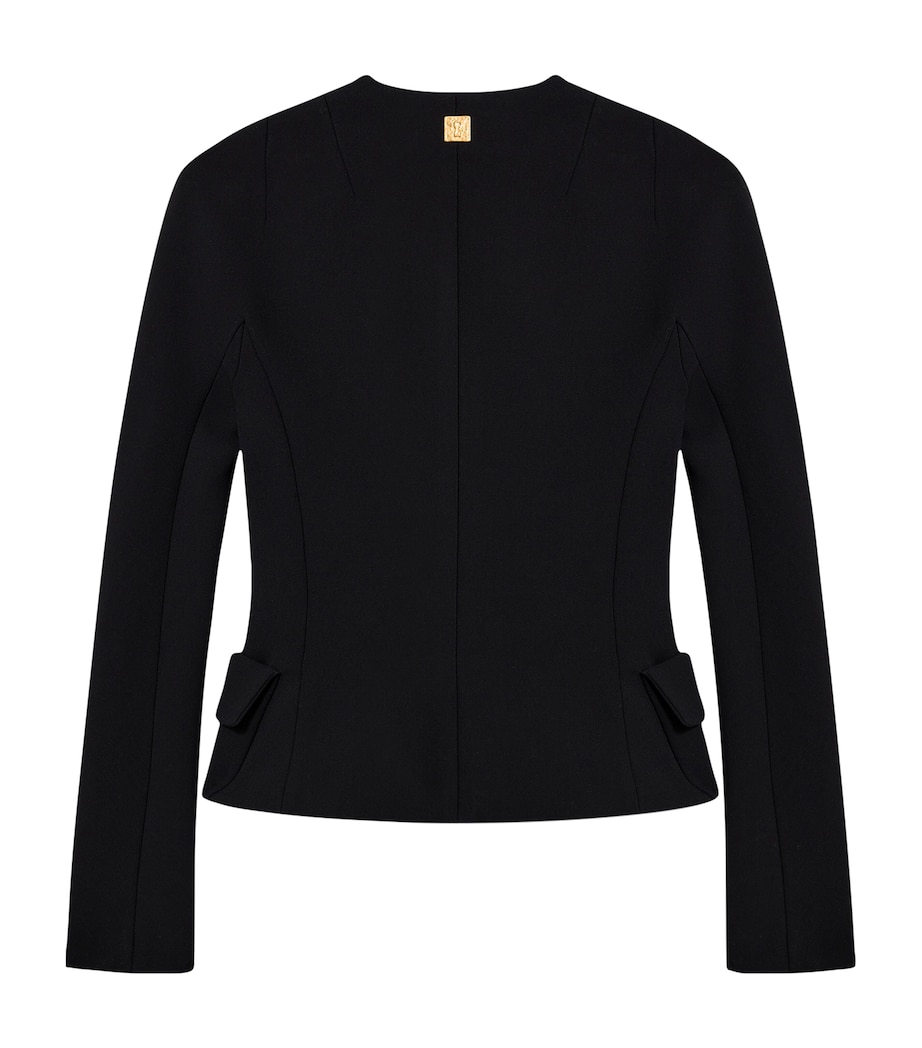 Schiaparelli Womens Virgin Wool-Blend Bijoux Jacket Black Image 5