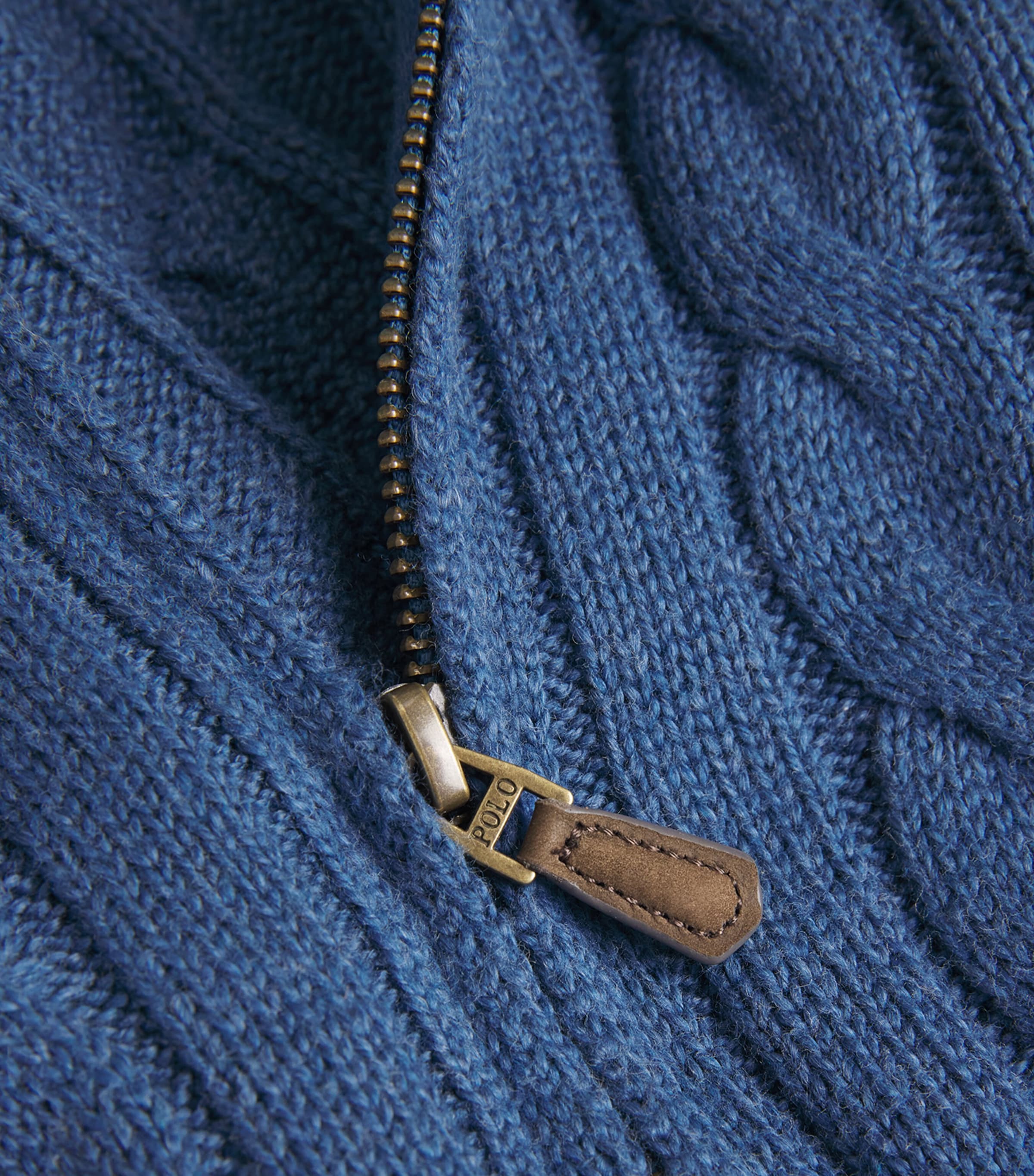Cable-Knit Quarter-Zip Sweater NAVY HEATHER Image 5