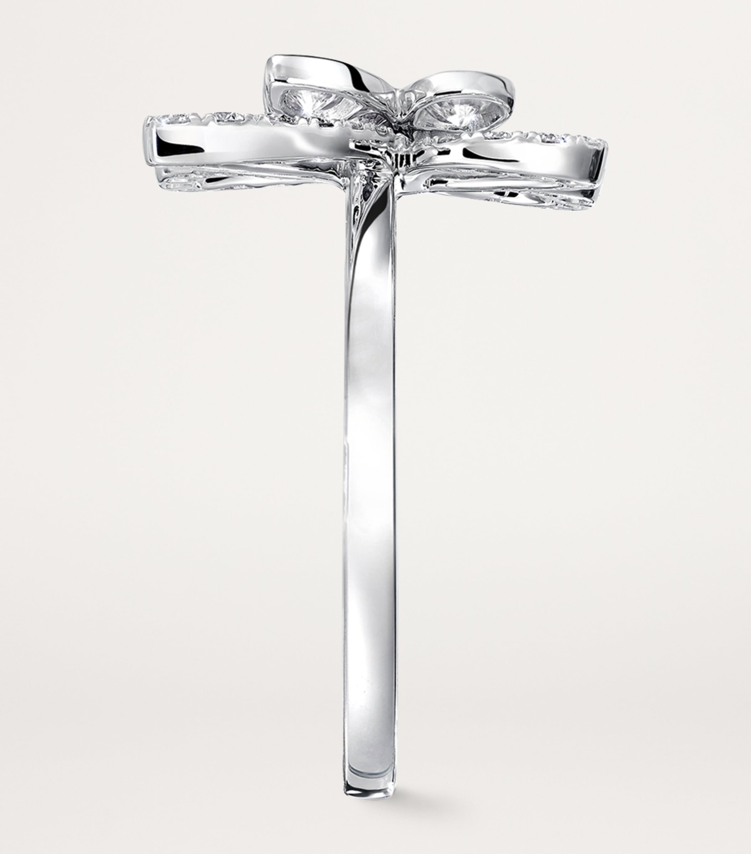 White Gold and Diamond Butterfly Ring WHITE GOLD Image 2