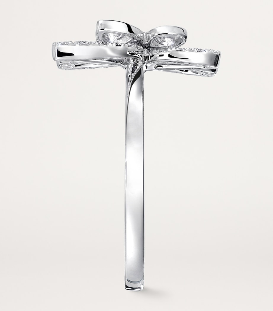 White Gold and Diamond Butterfly Ring WHITE GOLD Image 2