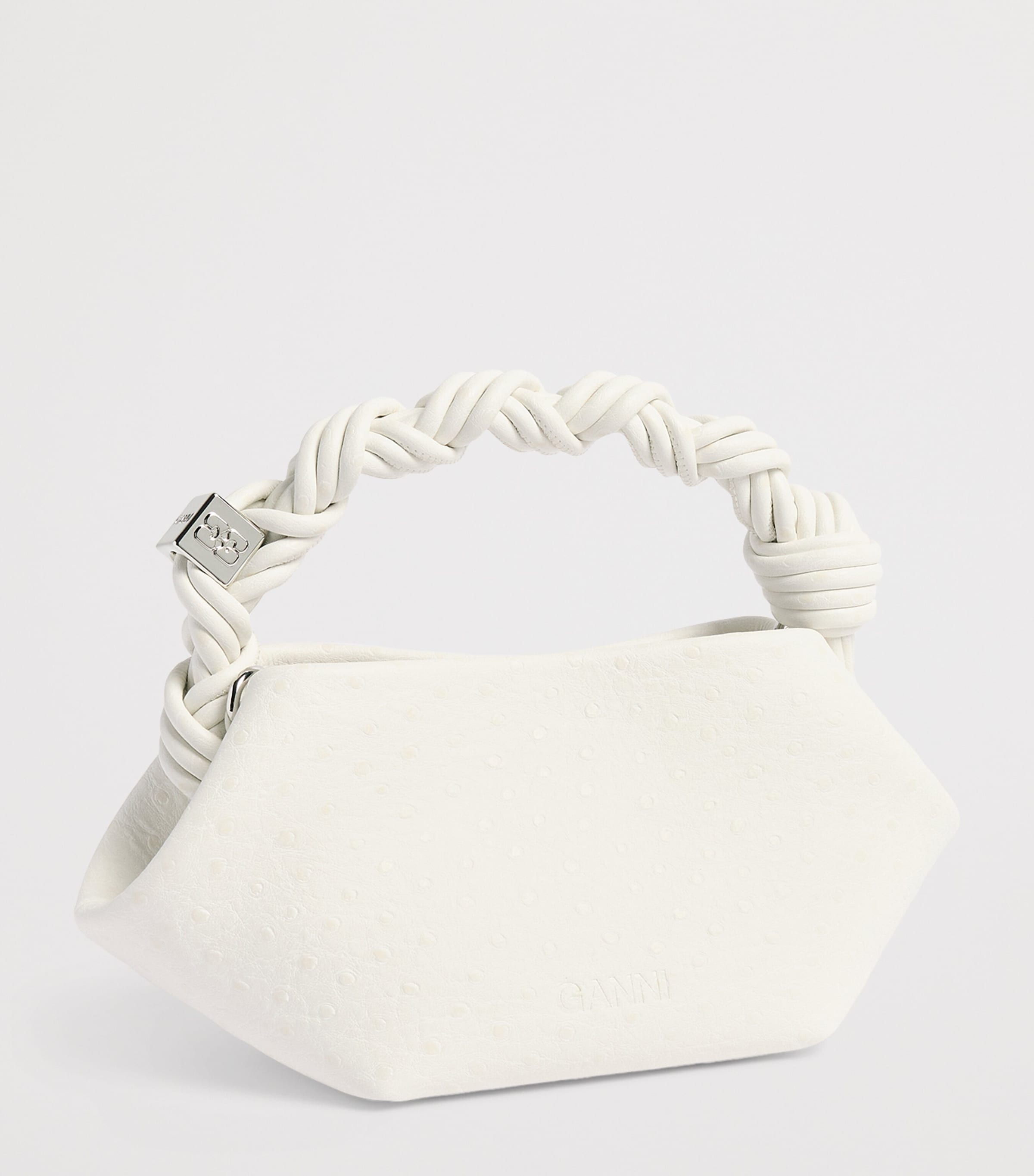 GANNI Mini Ostrich-Effect Bou Shoulder Bag Egret Image 3