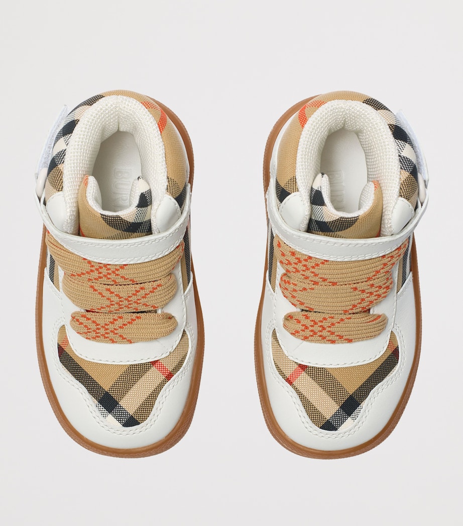 Leather Check High-Top Sneakers SAND IP CHECK Image 2