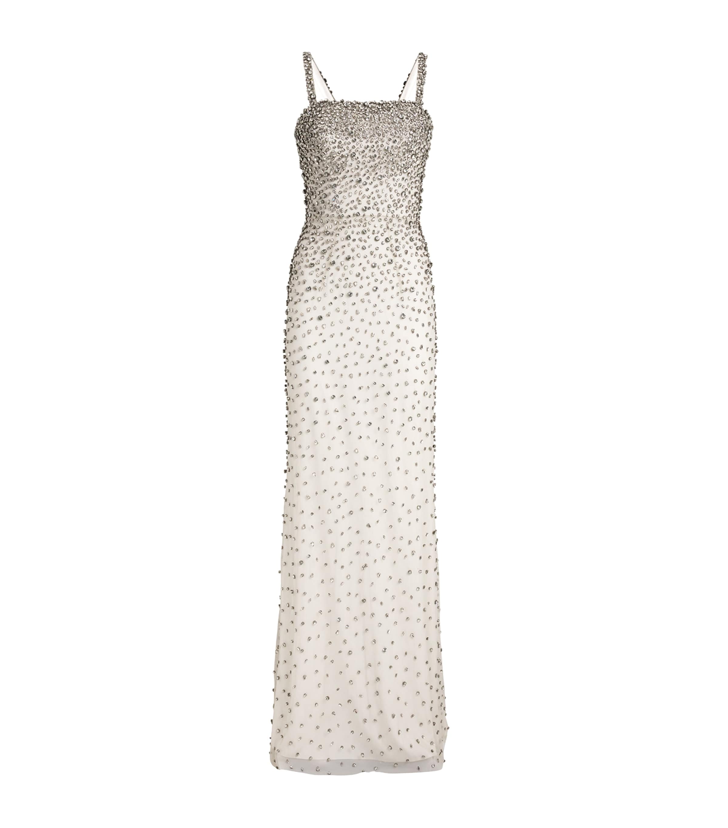 Jenny Packham Crystal-embellished Cherry Gown In White