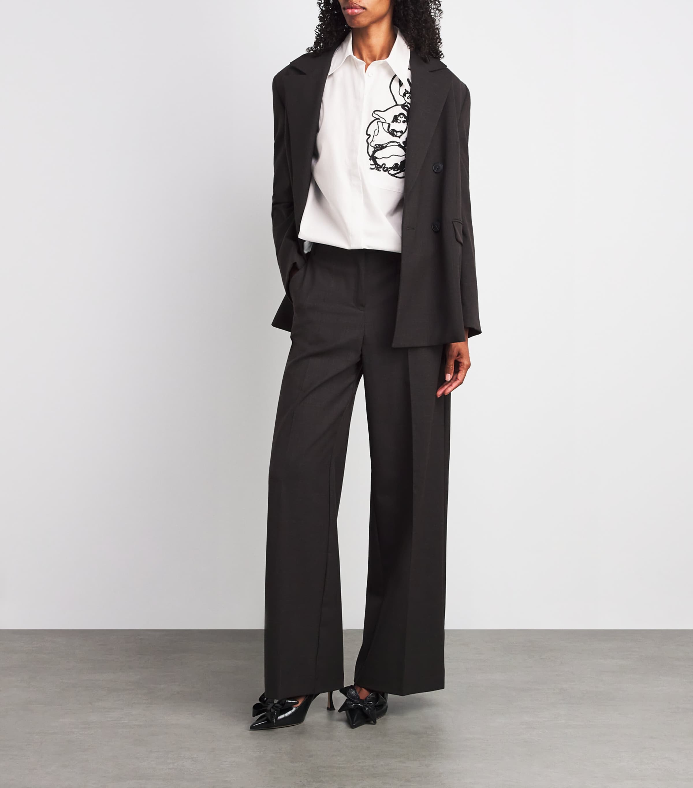 Embroidered Button-Down Shirt OPTICAL WHITE Image 2