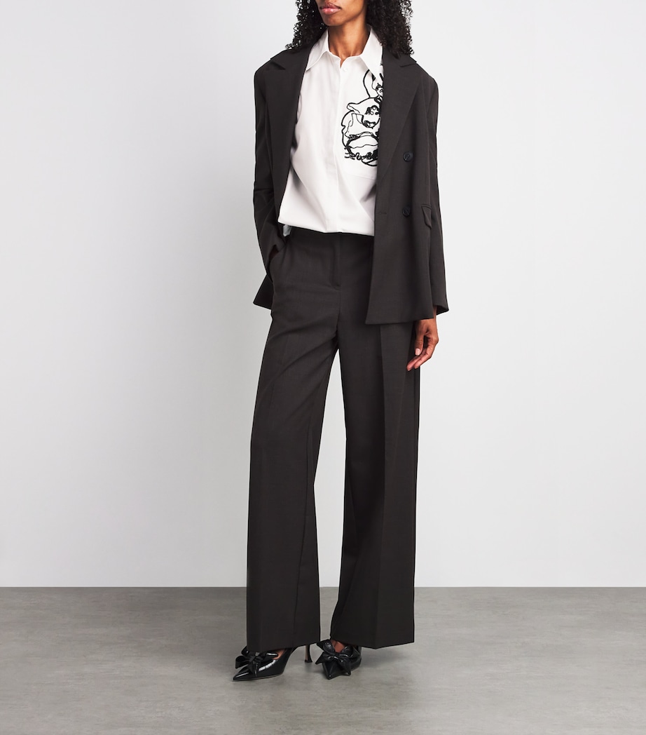 Embroidered Button-Down Shirt OPTICAL WHITE Image 2