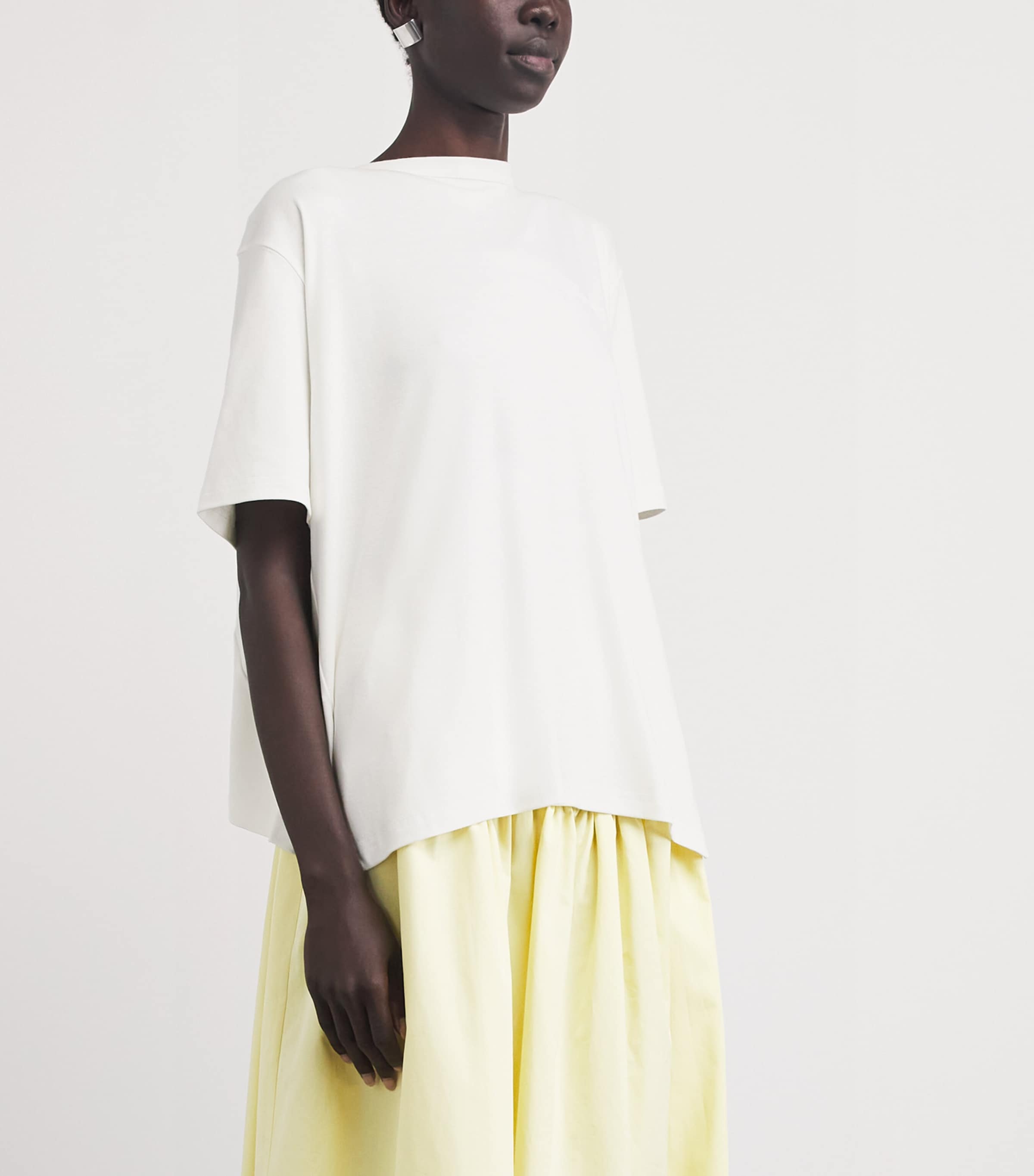Jacquemus Womens Cotton-Silk Logo Tovalo T-Shirt White Image 4