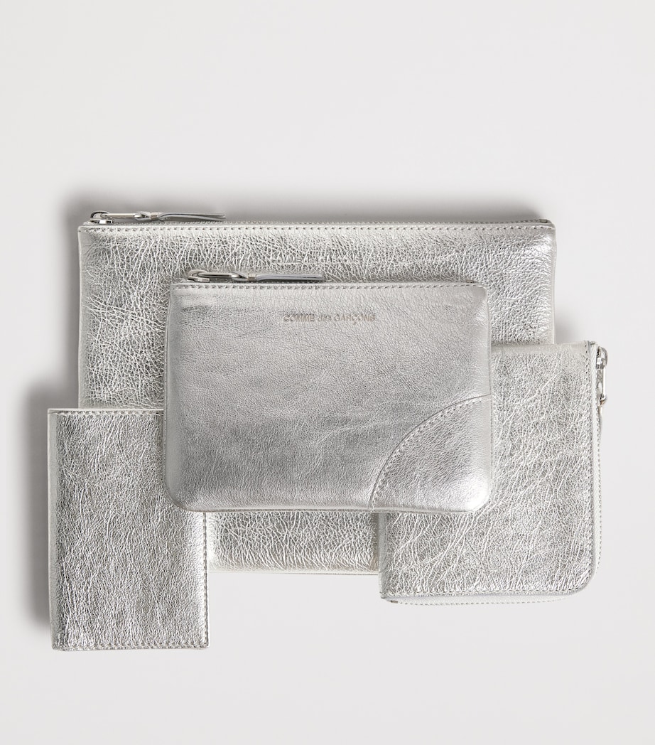Comme Des Garçons Wallet Small Leather Pouch Silver Image 3