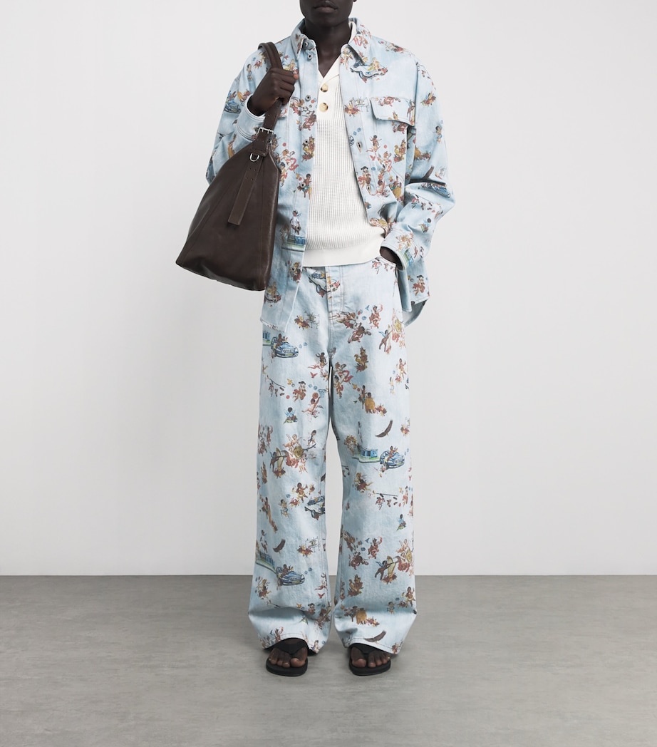 Off-White Mens Fresco Print Straight Jeans Image 2