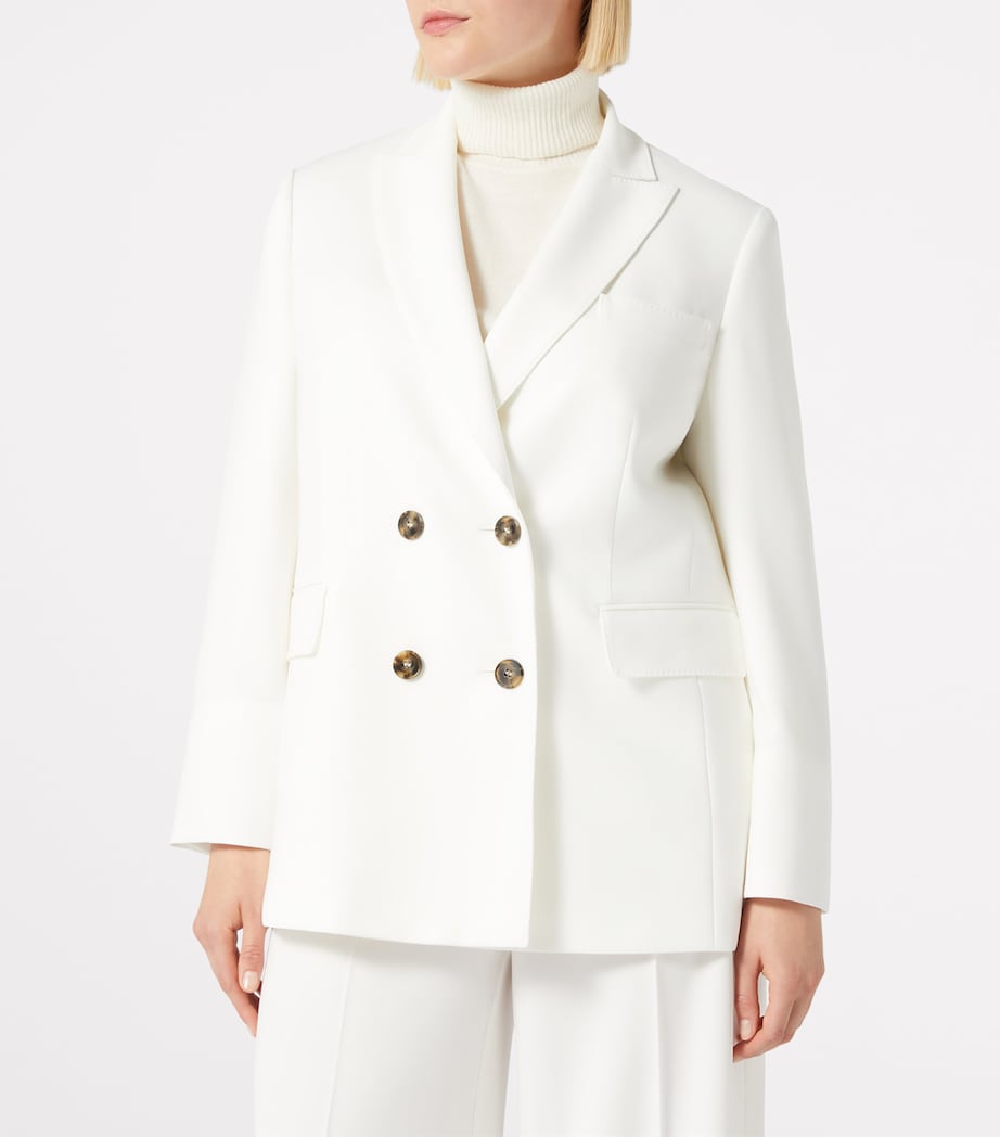 Double-Breasted Fox Blazer WHITE Image 2